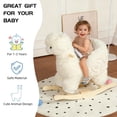 thumbnail image 7 of DIPU-Home Alpaca Ride-On Rocking with Lullaby Song, Hand Puppets, Safety Belt, Plush Rocking Horse for Ages 1-3, Interactive Kids Rocker, White, 7 of 7