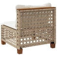 thumbnail image 2 of Bowery Hill Poly Rattan Patio Armless Sofa With Cushions in Beige, 2 of 18