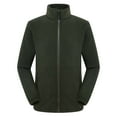thumbnail image 2 of HOOMEUMY Mens Hoodless Fleece Jacket Classic Solid Coat Stand Collar Jacket Padded Design Casual Workout Long Sleeve Clothes Fashion 2025 Trendy Green XXL, 2 of 6