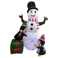 thumbnail image 5 of Christmas Inflatable Snowman Penguin LED Light Polyester Festive Ornament for Lawn Party Yard Outdoor Use, 5 of 9