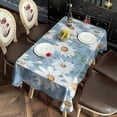 thumbnail image 2 of Lightblue Daisy Flower Green Leaves Pattern Rectangle Tablecloth 60"x120",Waterproof Polyester Rectangle Table Cloth, Wipeable Spillproof Polyester Tablecloth for Dining, Camping, Indoor and Outdoor, 2 of 6