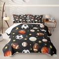 thumbnail image 2 of Erosebridal Ball Games Kids Quilt King,Football Sport American Rugby Print Baseball Lovers King Coverlet Set,3pcs, 2 of 7