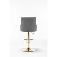 thumbnail image 2 of Brightcast 2-piece Velvet Tufted Gold Bar Stools in Dark Gray, 2 of 4