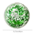 thumbnail image 3 of Glitter Beach Balls Inflatable Confetti Sports Beach Balls - 16 Inch Floatable Sequin Beachballs Pool Toys Balls - Summer Hawaiian Beach Swimming Pool Accessories (Green), 3 of 8