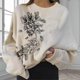 thumbnail image 5 of Sudadera con estampado de calavera para mujer, disfraz fácil, tops gráficos, jersey para Halloween Mano de caqui s, 5 of 5