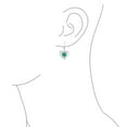 thumbnail image 4 of Bling Jewelry Womens Bali Style Natural Turquoise Heart Shape Drop Earrings Scroll Filigree Sterling Silver Fish Hook, 4 of 5