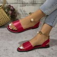 thumbnail image 3 of THDHVS Beach Sandals,Sandals for Women 2025,Flat Sandals Open Toes One Summer Dressy Sandals Red 7.5, 3 of 6