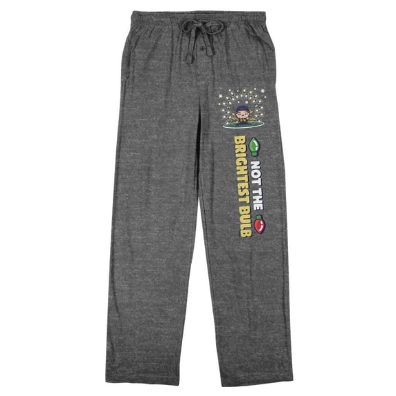 National Lampoon's Christmas Vacation "Not The Brightest Bulb" Men's Heather Gray Sleep Pajama Pants-Medium