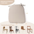 thumbnail image 6 of Beige Chair Cushion for Dining Chair,Indoor Outdoor Kitchen Chair Pad, Dining Seat Cushion,Set of 2, 6 of 9