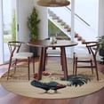 thumbnail image 3 of Round Area Rug 6 Ft, Farm Roosters Washable Non-Slip Circle Carpet for Living Room/Bedroom, Farmhouse Farm Chicken Countryside Retro Low-Profile Indoor Mats Collection Rugs for Residential, 3 of 8