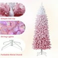 thumbnail image 2 of CazToi 7.5ft Artificial Pencil Christmas Tree Pink Gradient Pre-Lit Snow Flocked Xmas Tree for Home Office Party, 2 of 8
