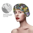 thumbnail image 2 of Kdxio Sugar Skulls Print Shower Cap for Women,Elastic and Reusable,Double Waterproof Layers Bathing Hat, 2 of 6