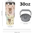 thumbnail image 3 of 30 Oz Insulated Tumblers with Flip Straw Lid Top Handle Native Tribal Boho Leakproof Reusable Vacuum Stainless Steel Travel Coffee Mug for Car, 3 of 3