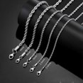 thumbnail image 1 of 18k Real Gold Plated Rope Chain 5mm Stainless Steel Twist Chain Necklace for Men Women 16 Inches, 1 of 4