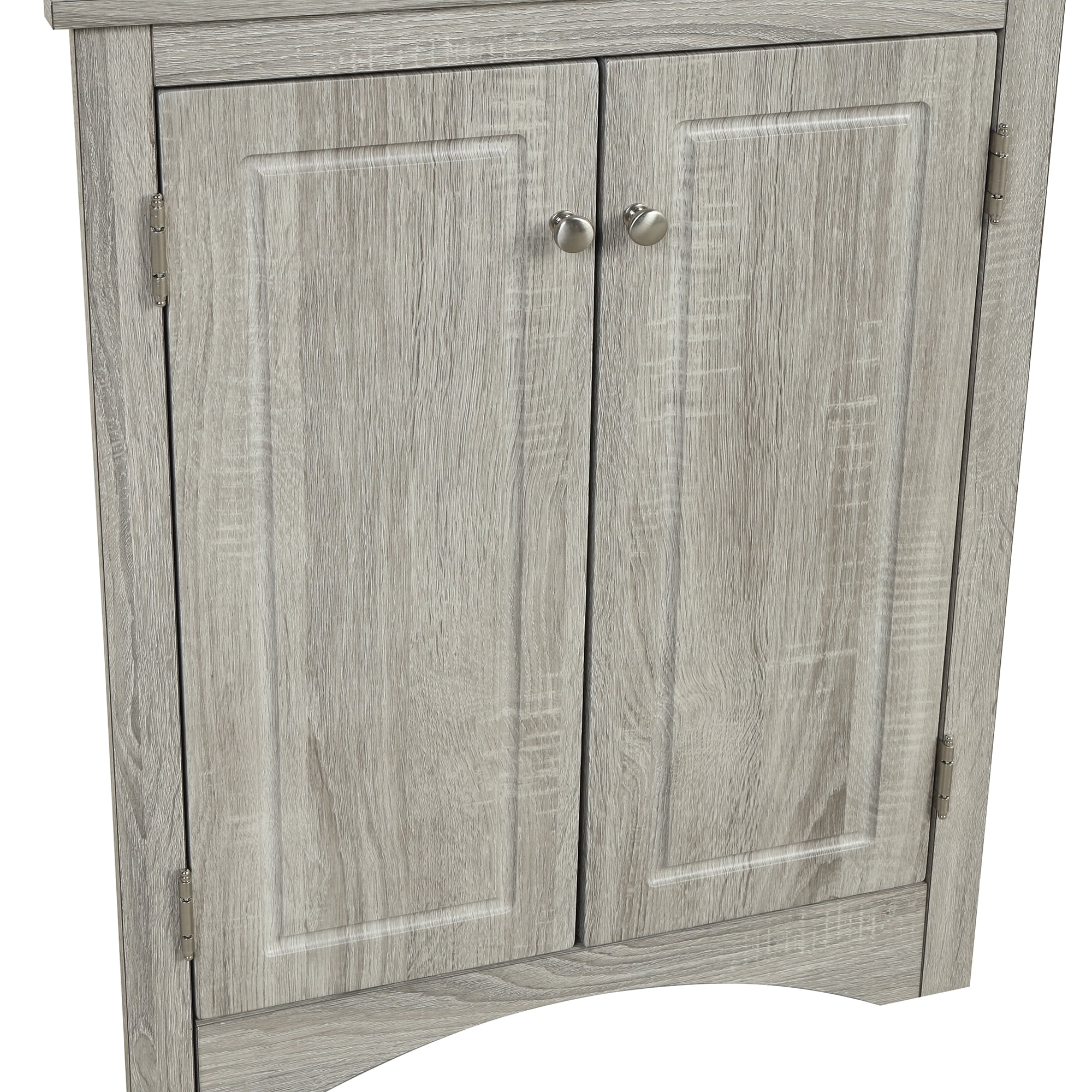 Bellemave Modern Triangle Bathroom Corner Cabinet, Bathroom Storage Cabinet with Adjustable Shelves, Freestanding Floor Cabinet for Bathroom, Living Room, Bedroom, Kitchen (Oak)