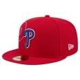 thumbnail image 3 of Men's New Era Red Philadelphia Phillies Yarn Stitch 59FIFTY Fitted Hat, 3 of 6