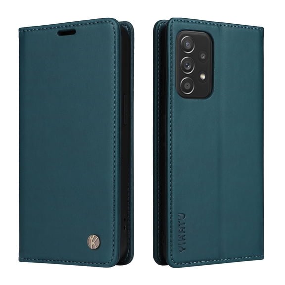 Flip Phone Case for Samsung Galaxy A52 5G, Kickstand and 2 Card Slots, Shockproof and Scratch Resistant, Blue