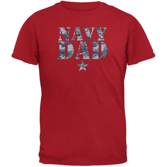 Navy Dad Red Adult T-Shirt - 2X-Large