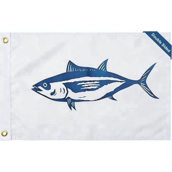 FLAGWIN Tuna Boat Flag 12x18 inch Heavy Duty Nylon Outdoor Fishing Banner with Brass Grommets