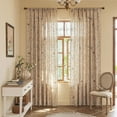 thumbnail image 2 of Vireellx Beige Curtains Crochet Lace Patchwork Drapes Curtains 84 Inch Length 2 Panels Tassel Rod Pocket Semi-Sheer Boho Bedroom Living Room Farmhouse Rustic Window Curtain Panels, 2 of 7