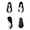 Black, variant on 26-Inch Coral Pink Synthetic Straight Hair Wig - Effortless Everyday Elegance