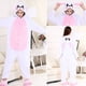 thumbnail image 2 of Pijama de una pieza de franela para el hogar para hombres y mujeres, adultos y niños, con dibujos animados de conejo blanco, conejo azul, conejo rosa, otoño e invierno, 2 of 6