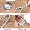 thumbnail image 2 of Cuillre Glace, 4cm Cuillre Glace En Acier 304 Inoxidable Cuillre Glace Avec Dclencheur, Professionnelle Crme Glace Scoopers Pour Fruits Glaces, 2 of 5