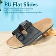 thumbnail image 3 of Mens Slides Adjustable Slip on Sandals, Summer Beach Double Buckle Slip on Flat Sandals Comfy Slippers, 3 of 7