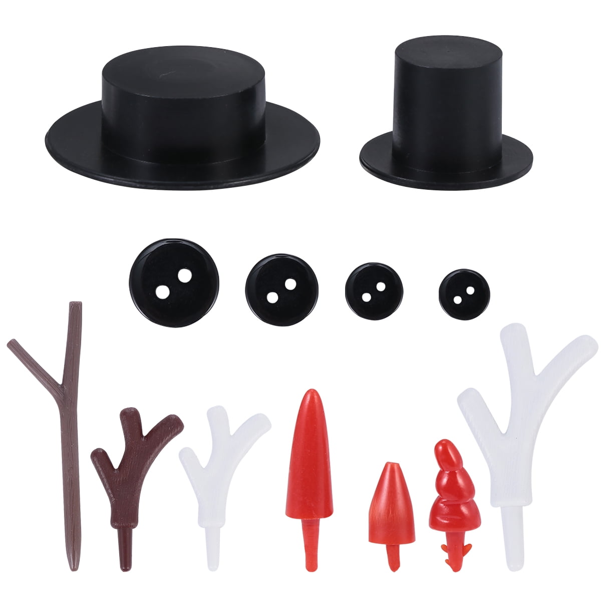 HOOWIFFY Christmas Snowman Craft Kit with Black Plastic Accessories for Holiday Decor and Fun Seasonal Projects