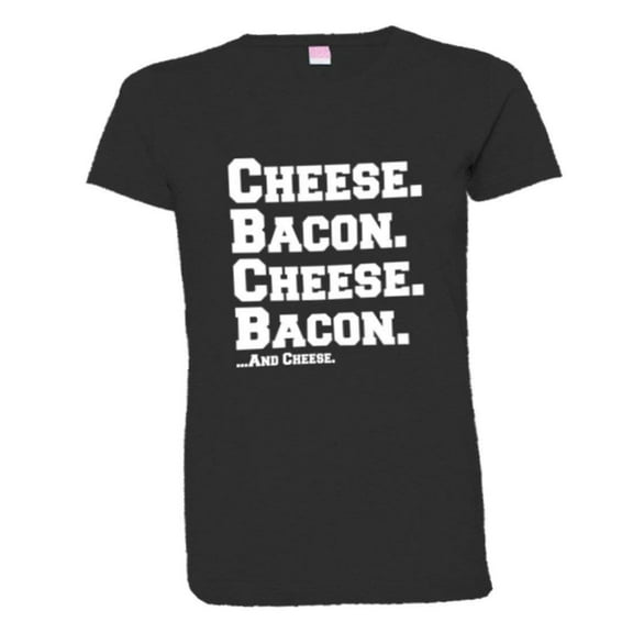 PleaseMeTees™ Womens Cheese and Bacon Grease I Love Pizza HQ Tee