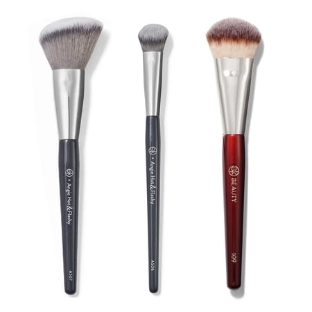 Pozyie BK Beauty Brush Set - A506 A507 & 109 Concealer Brushes Angled Blush Brush & Mini Foundation Brush - A trio of essential makeup brushes for a flawless look