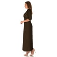thumbnail image 3 of SR Women's Casual Wrap Floor Length Maxi Dress, 3X, Brown, 3 of 5