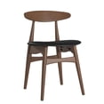 thumbnail image 3 of iNSPIRE Q Arne Mid-Century Modern Dark Walnut Finish Pvc Side Chair, Black Matte (Set of 2), 3 of 7