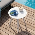 thumbnail image 2 of Pellebant Outdoor Aluminum Small Round Patio Side Table,White, 2 of 6