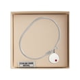 thumbnail image 3 of 6 1/4 inch Oval Eye Hook Bangle Bracelet w/ Plain Disc medal charm w/ July Red Swarovski Crystal, 3 of 3