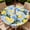 Lemon, variant on Round Outdoor Tablecloth with Zipper and Umbrella Hole, Fitted Table Cloth with Elastic, Oil Waterproof Tablecover for Patio Picnic Camping Garden Fits 45"-48" Round Table, Lemon