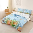 thumbnail image 2 of jejeloiu Watercolor Ocean Life Bedding,Whale Print Duvet Cover Full For Boys,Blue White,Polkadot Reversible,3-Piece,1 Duvet Cover and 2 Pillowcases, 2 of 6