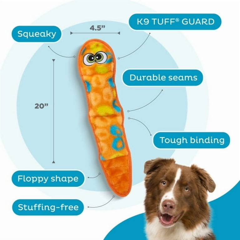 Outward Hound Sssupreme Snake Dog Toy Durable Squeaker Long Plush