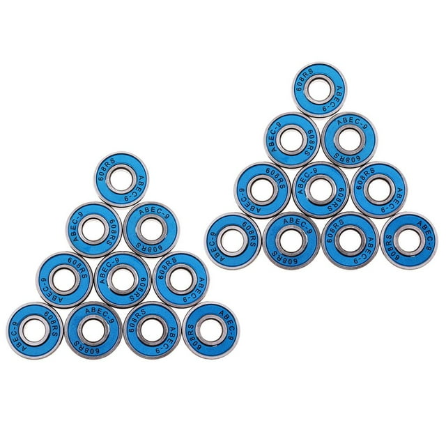 Paquete de 20 rodamientos de bolas 608RS - Rodamientos de bolas de ranura profunda en miniatura dobles para patinetas, patines en línea, scooters (8 m Soledad Rodamientos de ruedas para patines