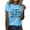 Sky Blue, variant on Women's T-Shirts Women Fashion Casual Solid Cute Printed Round Neck Short Sleeve Shirt Top for Everyday Wear and Stylish Outfits