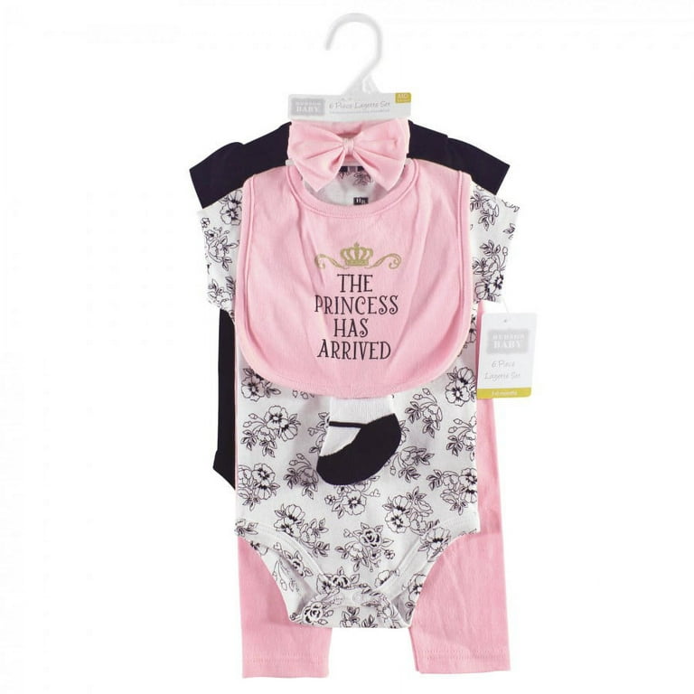 Hudson Baby Infant Girl Cotton Layette Set, Princess, 9-12 Months