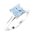 thumbnail image 2 of Four Prong Set 1.3 Ctw Square Aquamarine 925 Sterling Silver Solitaire Women Ring, 2 of 3