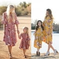 thumbnail image 1 of Robe Bohème à Fleurs pour Mère et Fille, Femmes, Enfants, Filles, Décontractée, Robe d'Été Familiale, 1 of 5