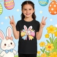thumbnail image 4 of AWZXDE Hauts pour Filles à Manches Courtes T-Shirt Graphique pour Enfants Jeu Décontracté Thème de Pâques Imprimé Col Rond 1-13 Ans, 4 of 6