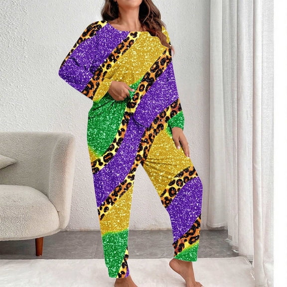 Censtreet Plus Size Women's Pajamas Sets 2 Piece Long Sleeve Pj Sleepwear Soft Comfy Tops and Pants XL-5XL