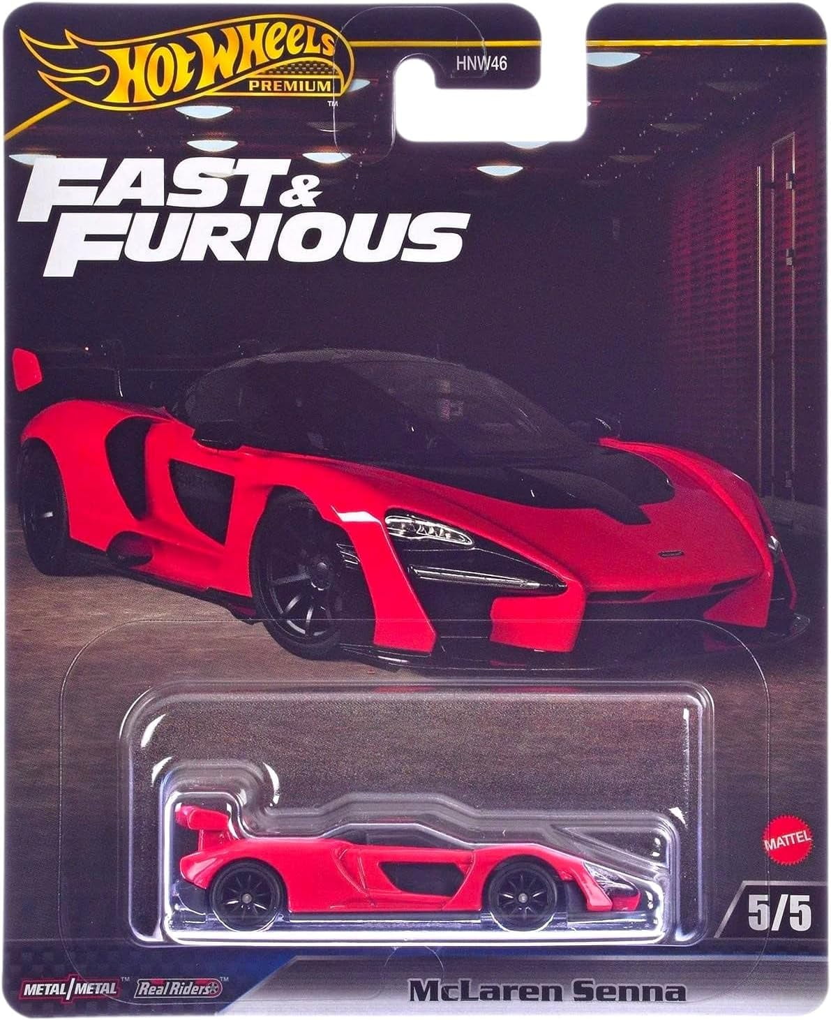 Hot Wheels Fast & Furious Premium Die-Cast Cars Collection, 5-Pack Set, 1970 Chevelle SS, Dodge Viper, Nissan 370Z, Land Rover Defender, McLaren Senna HNW46-956J