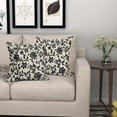 thumbnail image 6 of Black Floral Block Print Pillow Covers 18x18 Set of 2 Vintage Flower Pattern Cream Decorative Throw Pillowcases Outdoor Rustic Farmhouse Square Cushion Cases Decor for Home Couch Sofa Bed, 6 of 7