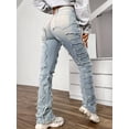 thumbnail image 7 of Fashionable High Waist Embroidered  Pants (S, Red), 7 of 7