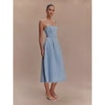 thumbnail image 4 of Sexy Women's Summer New Arrival: Strapless Solid Color Sleeveless Denim Suspender Dress, 4 of 5