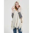 thumbnail image 4 of LinYooLi Wrap Shawl Poncho Cape for Women Oversized Solid Color Hooded Pashmina with Tassels Cold Weather, 4 of 5